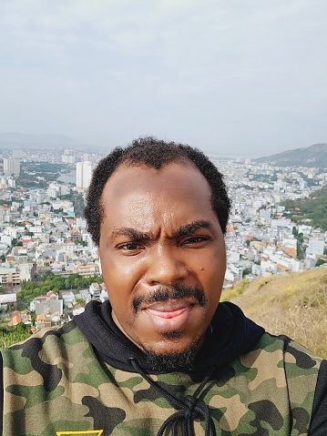 Man Taking Selfie On The Mountain Tower