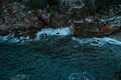 Sea in Dubrovnik at night