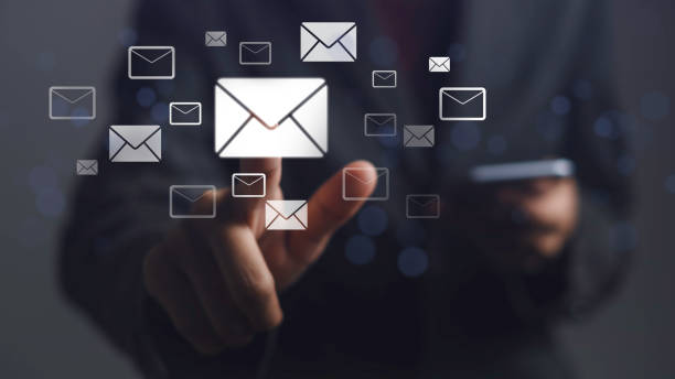 istock Email marketing, Send and receive email or spam inbox. Company sending many e-mails, digital newsletter to customers for business e-mail communication, digital marketing, electronic message alert. 1984994073