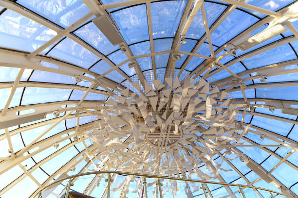 Glass Architecture ceiling against blue sky