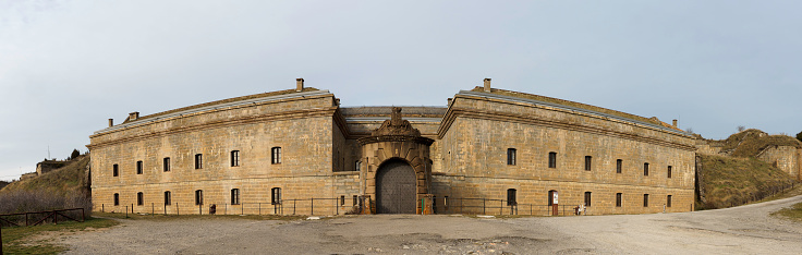 View of the entrance gate to the old Rapitan Artillery Fort, in Jaca (Spain).