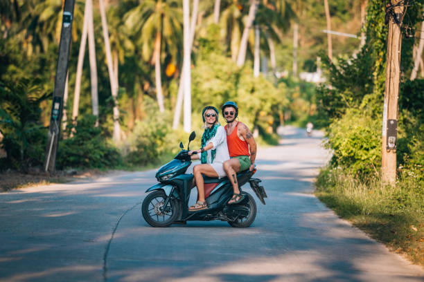 istock Driving around the island on a scooter 1985056318