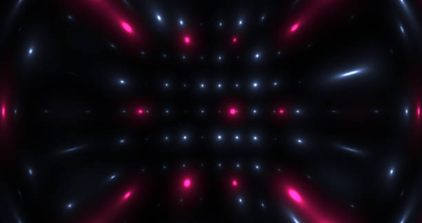 istock Glow Multicolor particles abstract background. Beautiful futuristic glittering in space on black background. 1985073714