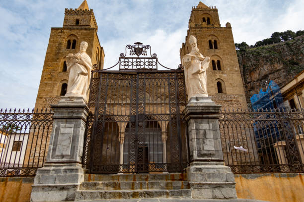 Cefalu, Sicily, Italy The exterior of the Cefalu cathedral.