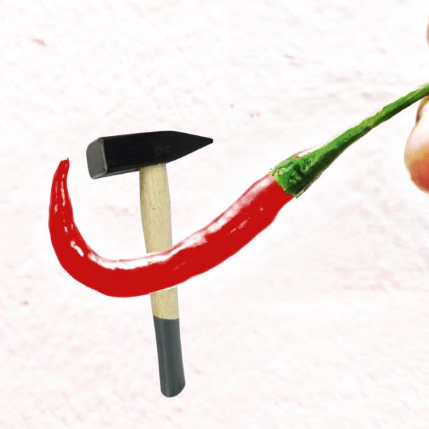 istock Communist party sign Hammer and Sicle using a Red Chilli 1985090352