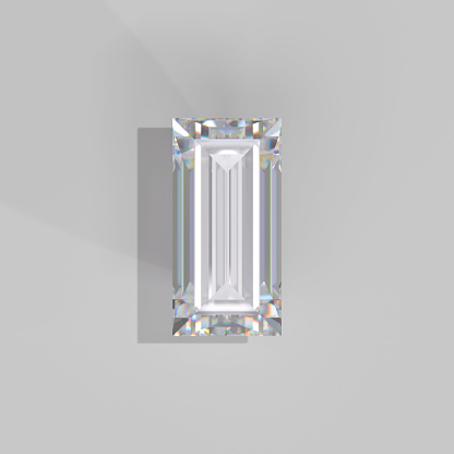 Baguette cut Diamond Exhibition of precious stones  top view