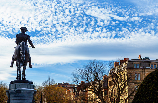 statue of the liberator san martin in the plaza de peru