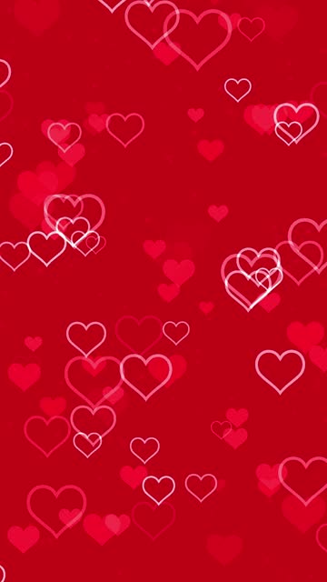 Red hearts pulsating romance vertical background