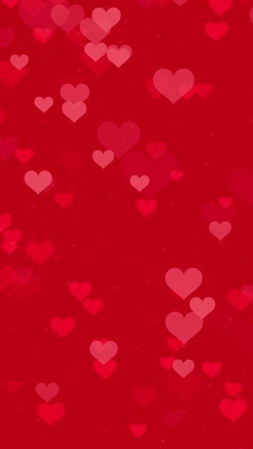 Red hearts pulsating abstract valentine background
