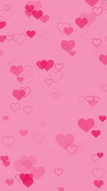 Pink hearts pulsating valentine vertical background