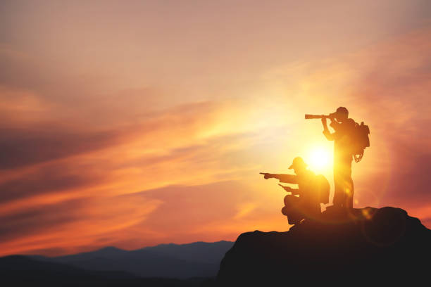 Vision for success ideas. businessman's perspective for future planning.