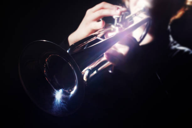 istock Trumpet player. Trumpeter playing jazz 1985123847