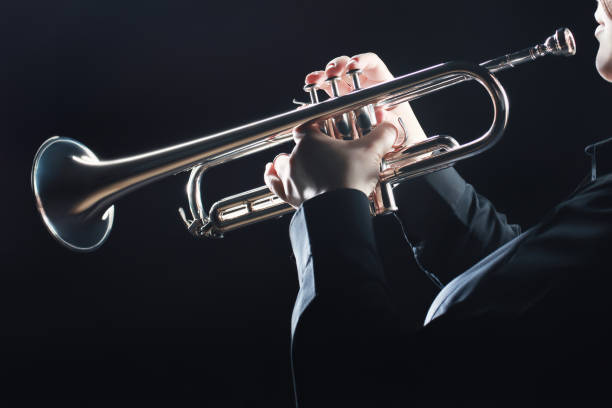 istock Trumpet player. Trumpeter hands 1985123848