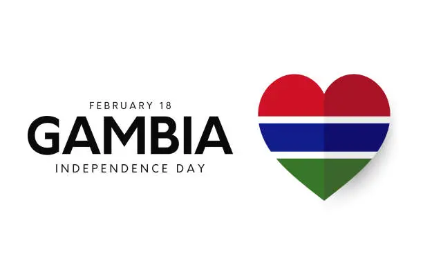 Vector illustration of Gambia Independence Day, February 18. Vector