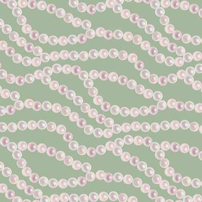 Watercolor seamless pattern with white rose pearls in a pastel palette in vintage style for wedding, birthday, Valentine's Day, Women's Day, Mother's Day, template, scrapbooking, wallpapers.