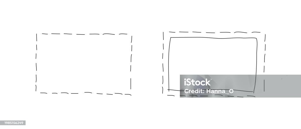 Hand Drawn Rectangle Frames Set Lined Border Doodle Rectangular Shapes ...