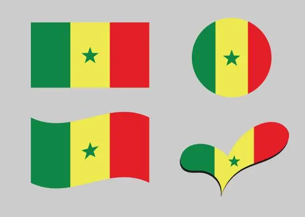 Vector illustration of Flag of Senegal