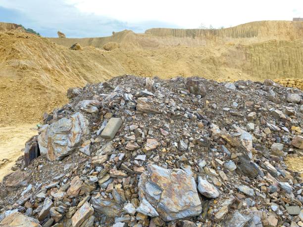 istock fragments of mountain rock from excavations 1985229005