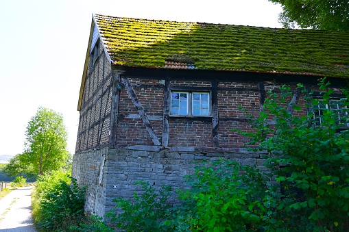 Juli 24, 2022, Balve: Historic half-timbered house near the town of Balve in the Sauerland region
