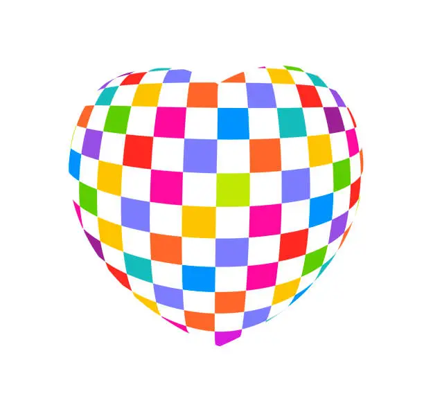 Vector illustration of Checker patterned Valentines Day Heart
