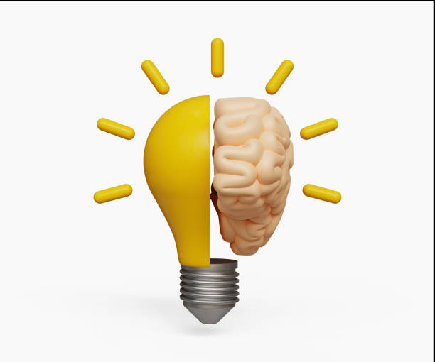 istock Creativity, new idea, innovation or brainstorming concept. Wisdom or imagination to success, intelligence or solution concept. 3D half brain with half light bulb. 3d illustration 1985331547