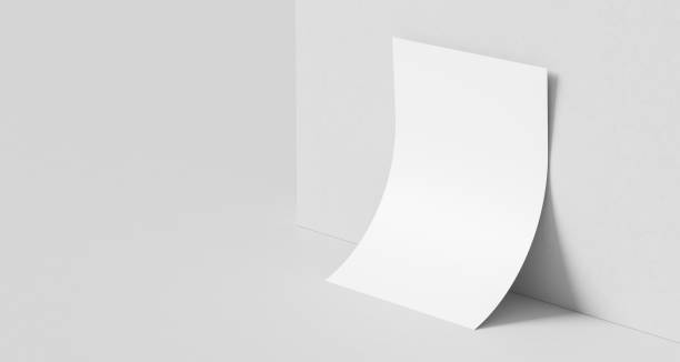 istock A4 size paper mock up. White paper mock up isolated on white background. 3D illustration 1985380741