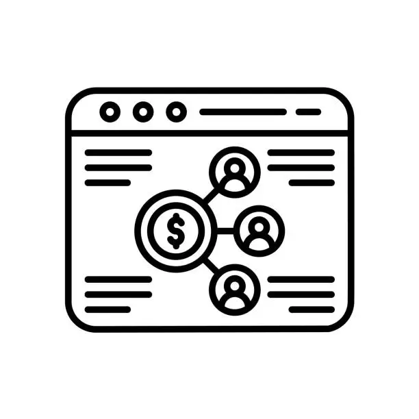 Vector illustration of Web Affiliate Marketing Icon