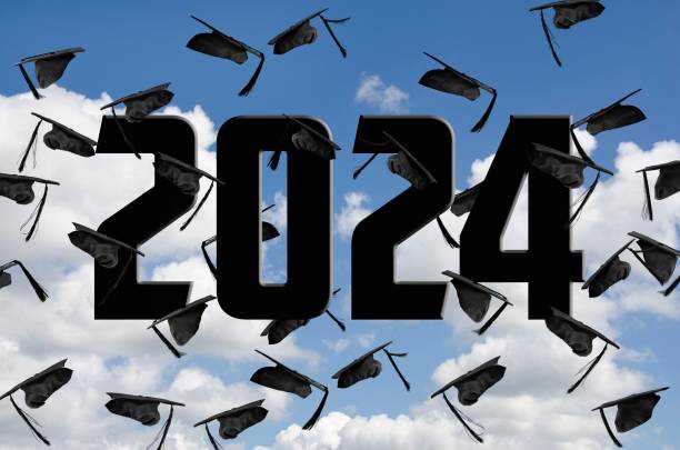 istock Airborne  2024 Graduation Caps 1985411239