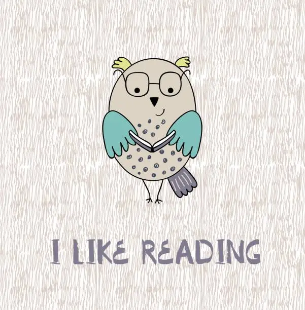 Vector illustration of I like reading