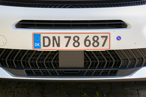 Danish Car Number Plate At Amsterdam The Netherlands 23-4-2023