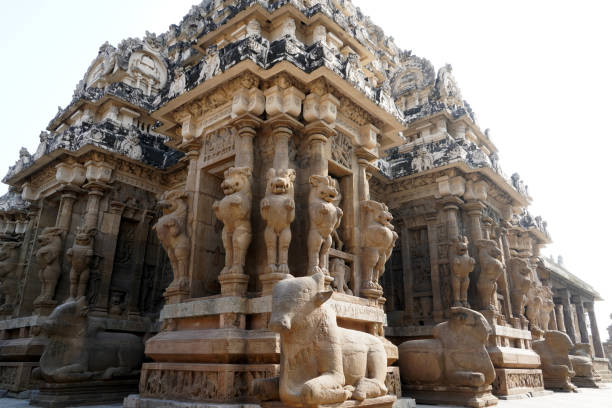 istock Gopuram of ancient temple against sky. 1985455988