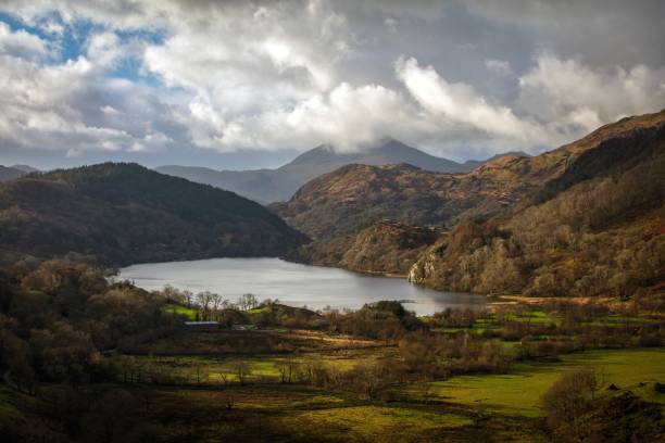 welsh rural landscape - verwaltungsgebiet powys stock-fotos und bilder