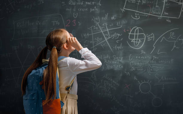 istock Kid in class on background of blackboard 1985482153