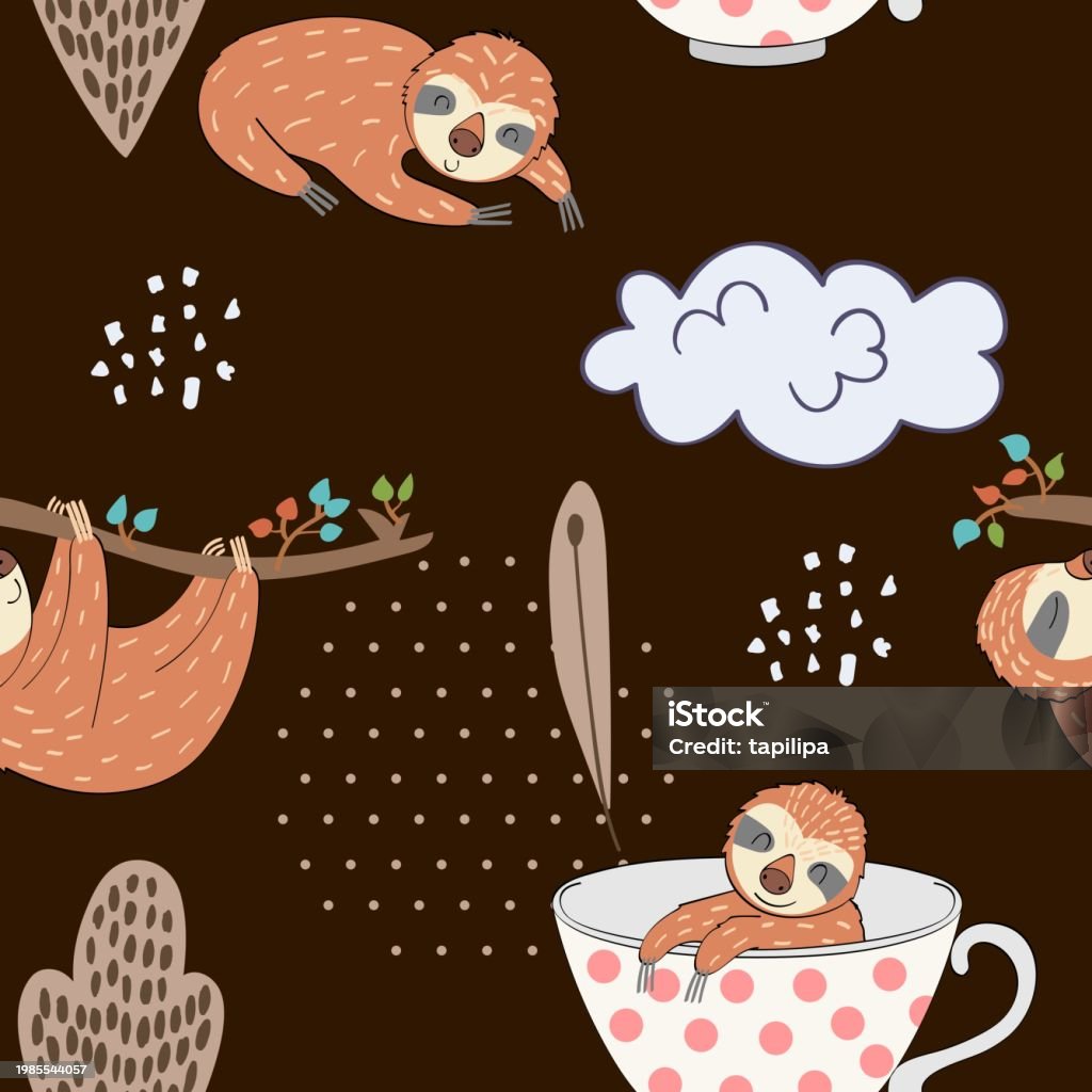 Sloth Abstract Image Vector Funny Sloths Stock Illustration - Download Image Now - Abstract ...