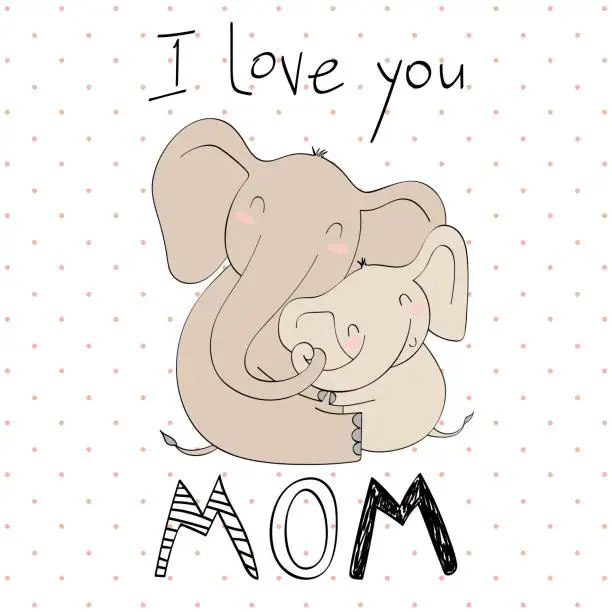 Vector illustration of Mom and baby