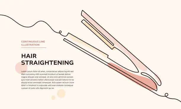 Vector illustration of Hair Straightener Continuous Line Icon