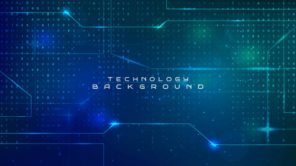 Vector illustration. Software programming concept. Glowing numbers and dots. Digital data. Binary code. Technological style. Design element for website template, web banner, advertising wallpaper Vector illustration. Software programming concept. Glowing numbers and dots. Digital data. Binary code. Technological style. Design element for website template, web banner, advertising wallpaper innovation stock illustrations