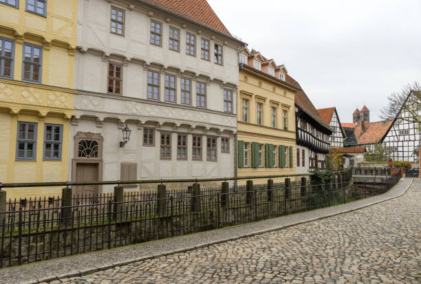 istock Half-timbered houses and bridge in Quedlinburg 1985662091
