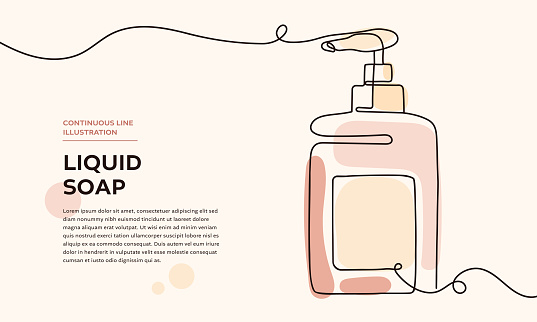 Liquid Soap Colorful Continuous Line Icon