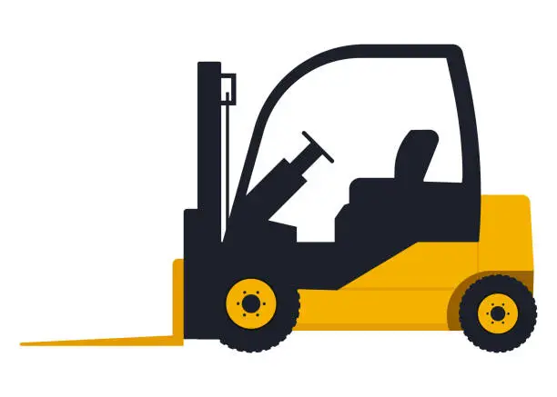 Vector illustration of Stock forklift with fork extensions. Vector illustration.