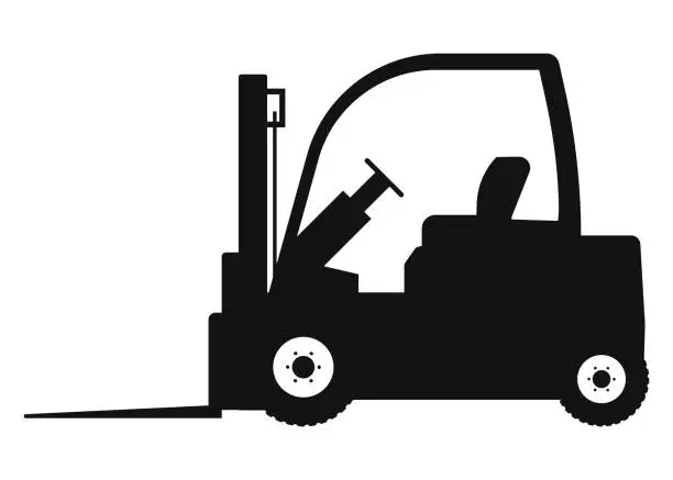 Vector illustration of Stock forklift with fork extensions. Vector illustration.
