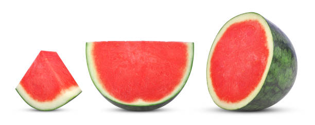 istock Slices of watermelon isolated on white 1985690327