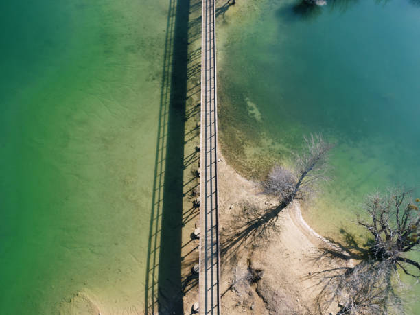 istock Wooden bridge from above 1985710013