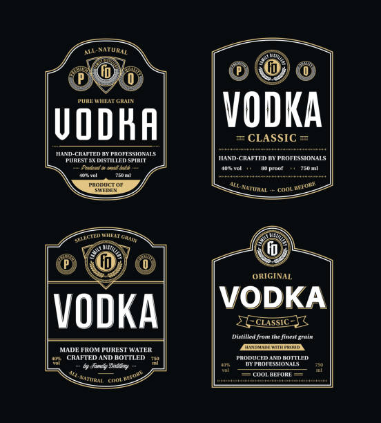 Vector vodka labels vector art illustration