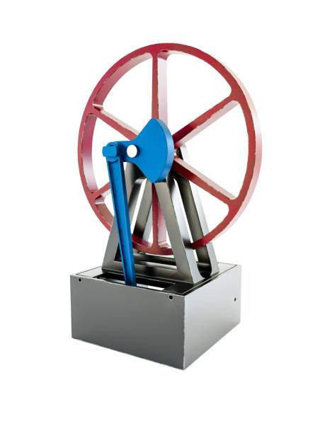 3d rendering of simple model of flywheel mechanism on white background