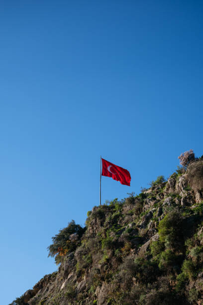 istock Turkish Flag Over Rocky Cliff. 1985796498