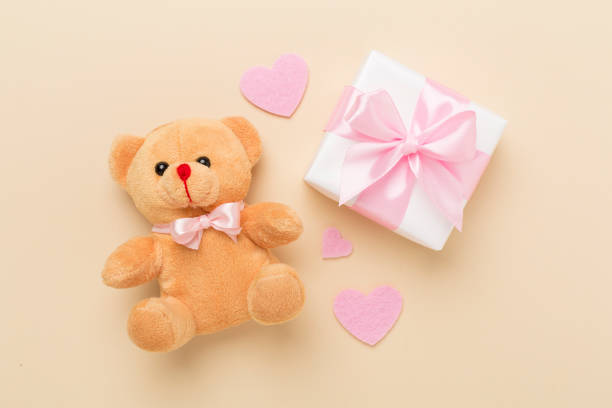 istock Valentines day composition with gifts on color background, top view. 1986000230