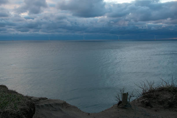 Block Island Wind Farm on a Cloudy Day