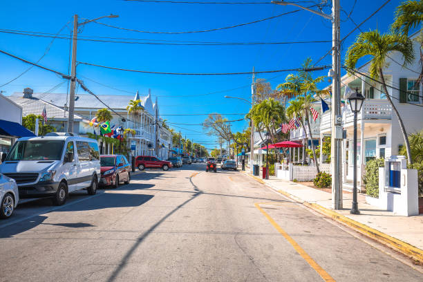istock Key West scenic Duval street view, south Florida Keys 1986076253