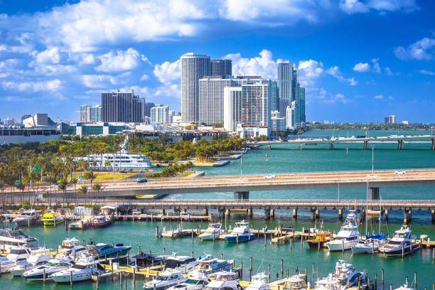 istock Northern Miami waterfront and skyline panoramic view, Florida 1986076772
